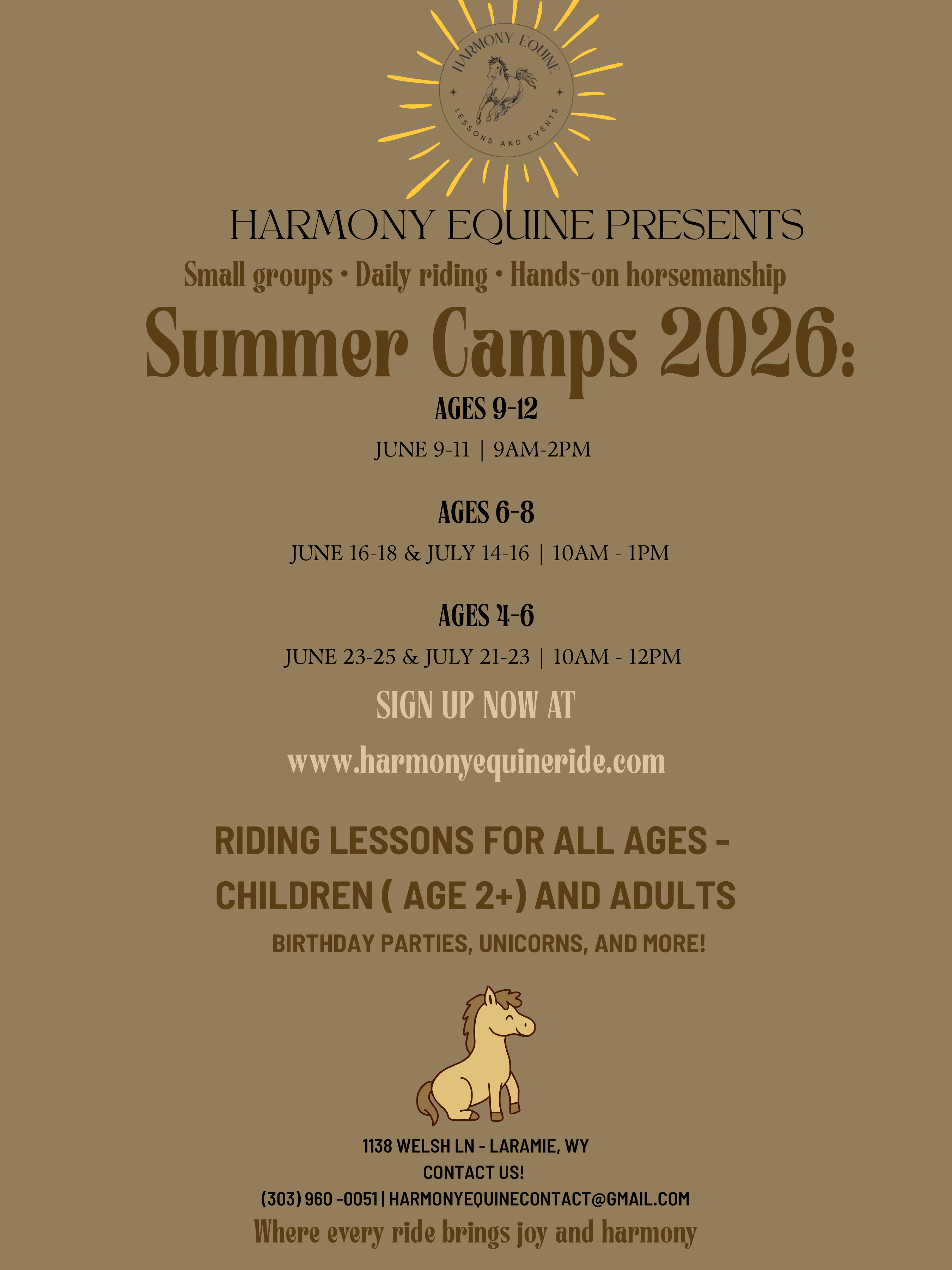 Harmony Equine Summer Camp 2026