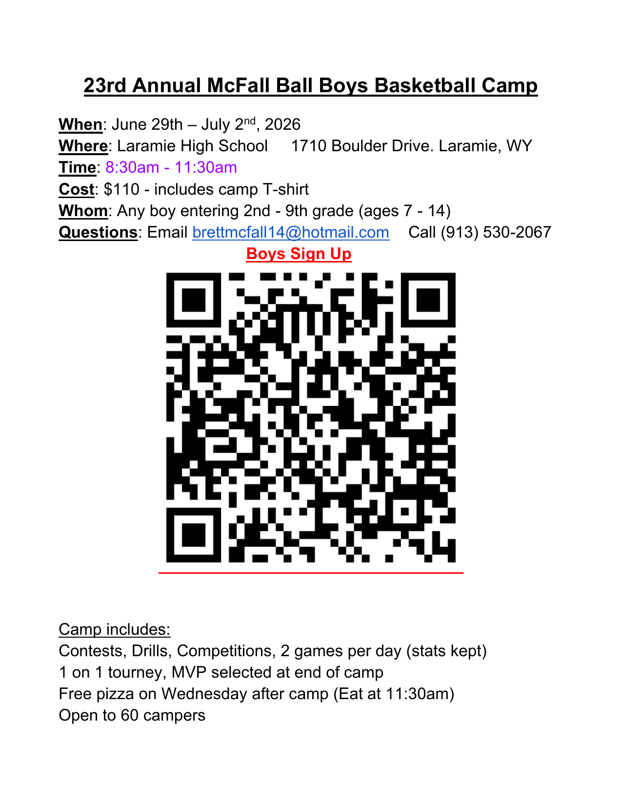 McFall Ball Boys Basketball Camp